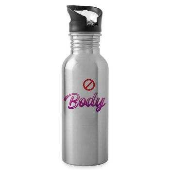 Schluss Mit Body Shaming Ärgern Bodyshaming - Trinkflasche mit integriertem Trinkhalm - Lightsilver - Rechts