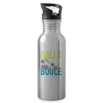It Takes A Lot Of Balls To Play Boule The Way I Do - Trinkflasche mit integriertem Trinkhalm - Lightsilver - Rechts