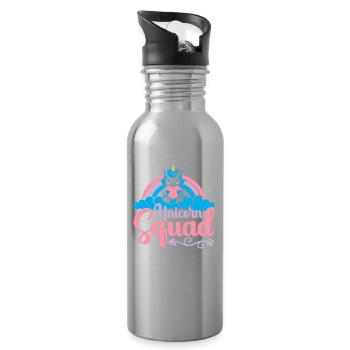 Einhorn Squad Unicorn - Water bottle with straw - silver - Right