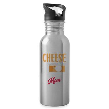 Sag Cheese For Photography Mom Photographer - Water bottle with straw - silver - Right