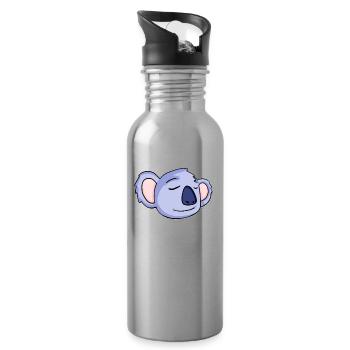 Koala Head Koalas - Water bottle with straw - silver - Right