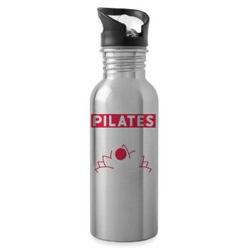 Pilates Mères Équipe Maman Maman Maman Pilates - Gourde avec paille intégrée - argent clair - Droite