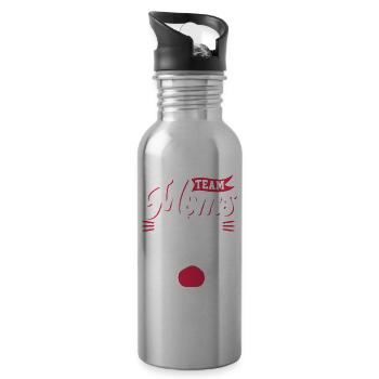 Team Mütter Die Pilates Machen Mami Mama Mutter - Trinkflasche mit integriertem Trinkhalm - Lightsilver - Rechts