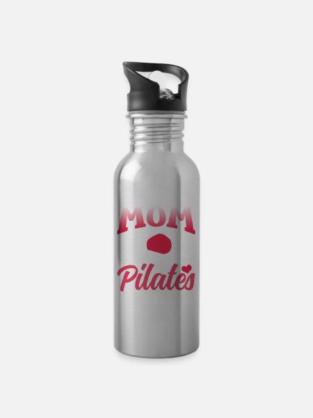 Diese Mutter Liebt Pilates Mami Mama Liebhaber - Trinkflasche mit integriertem Trinkhalm - Lightsilver