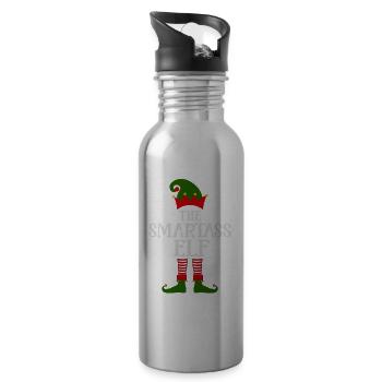 Der Klugscheißer-Elf Norweger Muster - Trinkflasche mit integriertem Trinkhalm - Lightsilver - Rechts