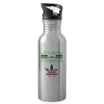 Lasst uns Brandon Cannabis Marihuana Legalisierung wachsen lassen - Trinkflasche mit integriertem Trinkhalm - Lightsilver - Rechts