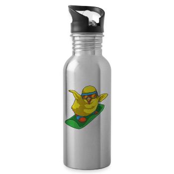 Chick Snowboarder Snowboard - Gourde avec paille intégrée - argent clair - Droite