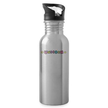 Einhorn Unicorn - Trinkflasche mit integriertem Trinkhalm - Lightsilver - Rechts