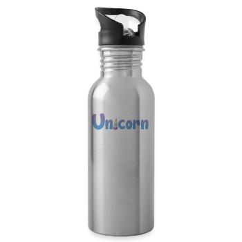 Einhorn Unicorn - Trinkflasche mit integriertem Trinkhalm - Lightsilver - Rechts