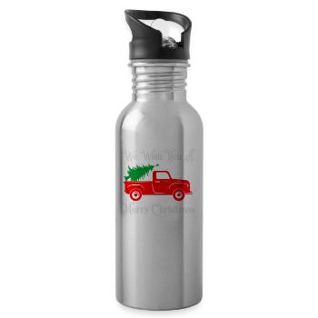 We wish you a Merry Christmas season - Water bottle with straw - silver - Right