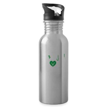 Yes We Can Vegans Vegan Animal Lover Animal - Water bottle with straw - silver - Right