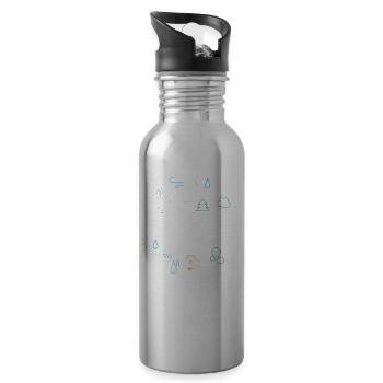 Meteorologe Papa Wettervorhersage Meteorologie - Trinkflasche mit integriertem Trinkhalm - Lightsilver - Rechts