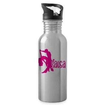 When In Doubt Salsa It Out Tanzen Tanz Tänzer - Trinkflasche mit integriertem Trinkhalm - Lightsilver - Rechts