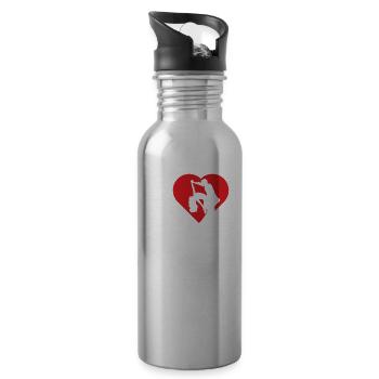 Ich Liebe Salsa Tanzen Tänzer Tanz Hobby - Trinkflasche mit integriertem Trinkhalm - Lightsilver - Rechts