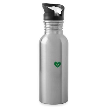 Yes We Can Veganer Vegan Tierfreund Tierschutz - Trinkflasche mit integriertem Trinkhalm - Lightsilver - Rechts