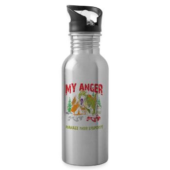 I Wouldn't Have To Manage My Anger - Trinkflasche mit integriertem Trinkhalm - Lightsilver - Rechts