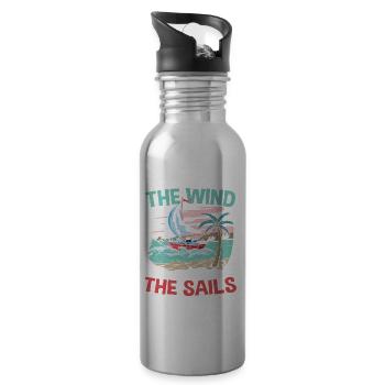 We Can't Direct The Wind But We Can Adjust The - Trinkflasche mit integriertem Trinkhalm - Lightsilver - Rechts