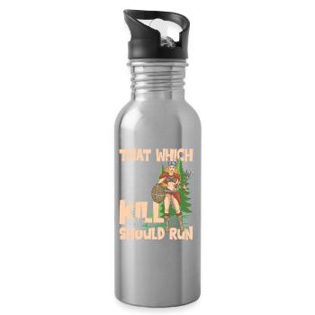 Cool Wikinger Frau Wikinger Spruch - Trinkflasche mit integriertem Trinkhalm - Lightsilver - Rechts