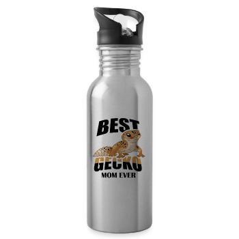 Gecko - Trinkflasche mit integriertem Trinkhalm - Lightsilver - Rechts