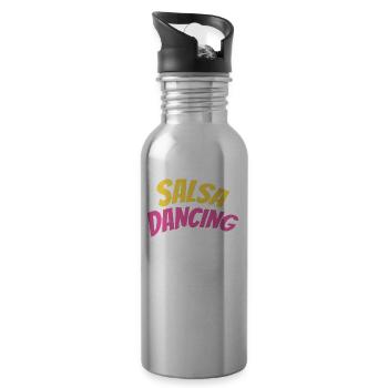 Salsa Tanzen Hobby Tanz Tänzer - Trinkflasche mit integriertem Trinkhalm - Lightsilver - Rechts