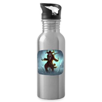 Krampus - Water bottle with straw - silver - Right