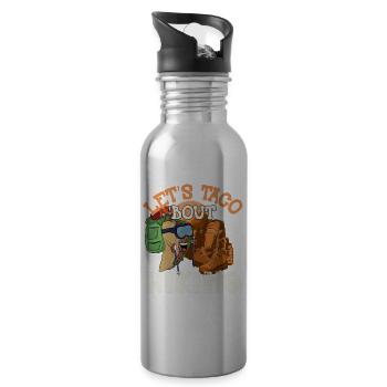 Let's Taco 'Bout Hiking - Trinkflasche mit integriertem Trinkhalm - Lightsilver - Rechts