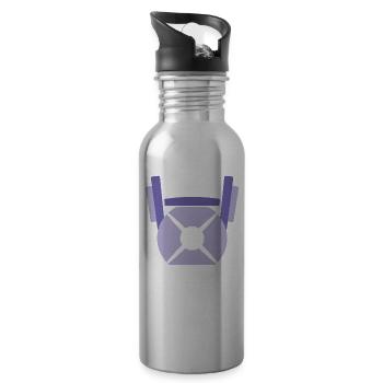 Weightlifting Workout Gym Weightlifting Fitness - Water bottle with straw - silver - Right