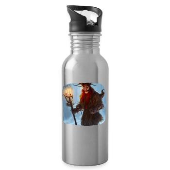 Krampus - Water bottle with straw - silver - Right