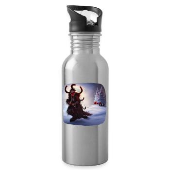 Krampus - Water bottle with straw - silver - Right