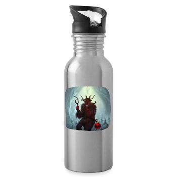Bad Krampus - Water bottle with straw - silver - Right