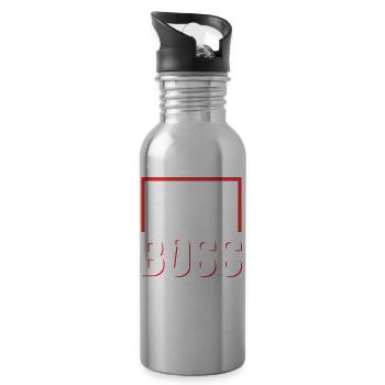 Je suis mon propre patron Fondateur entrepreneur PDG - Gourde avec paille intégrée - argent clair - Droite