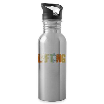 Lifting Gym Workout Haltérophilie - Gourde avec paille intégrée - argent clair - Droite