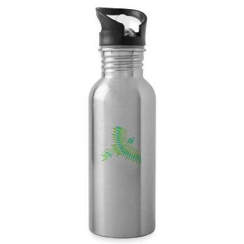 Parrot Young Parrot Young Parrots Animal Cute - Water bottle with straw - silver - Right