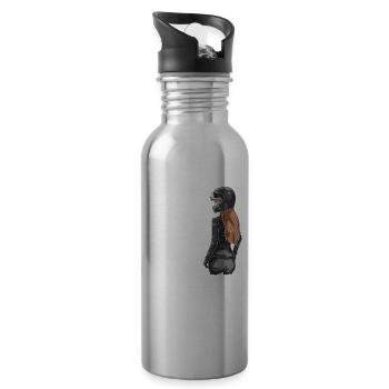 BRAVE IS THE MAN WHO LOVES A WILD WOMAN - Trinkflasche mit integriertem Trinkhalm - Lightsilver - Rechts