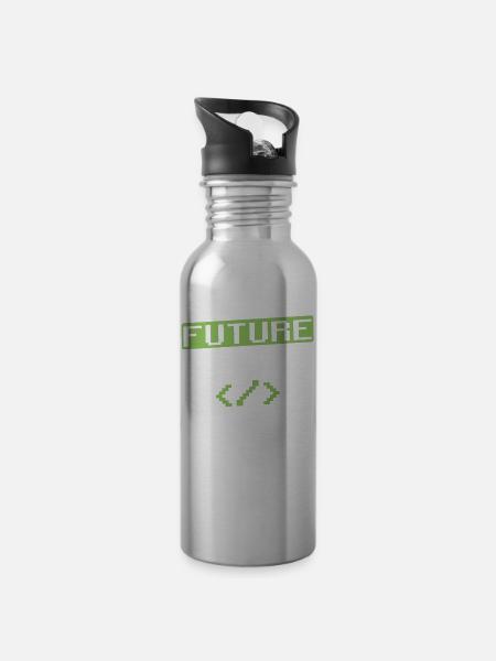 Zukünftiger Coder Coding Programmierer Code - Trinkflasche mit integriertem Trinkhalm -