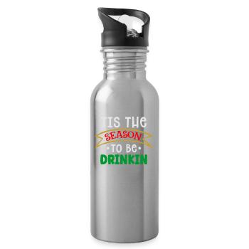 Ugly Christmas season of drinking - Water bottle with straw - silver - Right