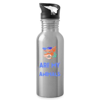 Kangaroos are my favorite animals animal kangaroo - Water bottle with straw - silver - Right