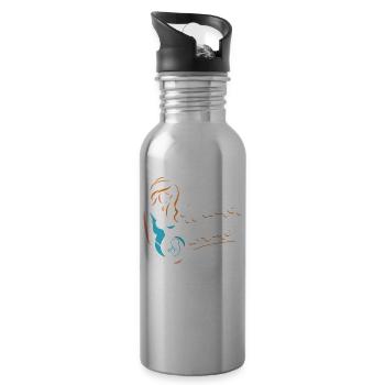 Miracle Inside Cute Baby Inside Pregnant - Water bottle with straw - silver - Right