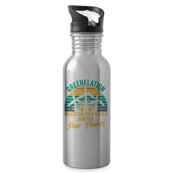 Greenflation Macht Reichen Reicher Und Armen Ärmer - Trinkflasche mit integriertem Trinkhalm - Lightsilver - Rechts