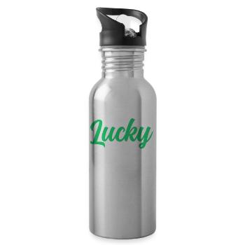 I am a happy twin Ireland Irish - Water bottle with straw - silver - Right