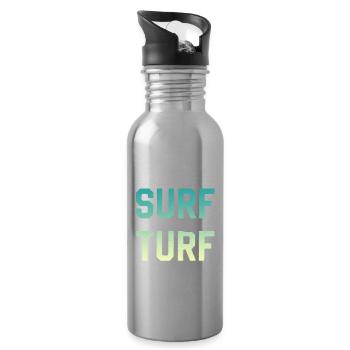 Surf Nicht In Meinem Revier Surfing Surfer - Trinkflasche mit integriertem Trinkhalm - Lightsilver - Rechts