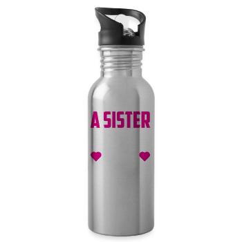 Eine Schwester Ist Mein Bester Freund Schwestern - Trinkflasche mit integriertem Trinkhalm - Lightsilver - Rechts