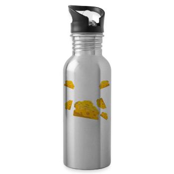Ich Liebe Käse Einfach Sehr Sprüche Liebhaber Süß - Trinkflasche mit integriertem Trinkhalm - Lightsilver - Rechts