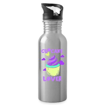 Cupcake Liebhaber Cupcakes Essen Süß - Trinkflasche mit integriertem Trinkhalm - Lightsilver - Rechts
