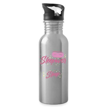 Soirée pyjama d’équipe sans sommeil Sweet Party Stay - Gourde avec paille intégrée - argent clair - Droite
