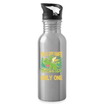 You May Say I'm A Dreamer But I'm Not The Only One - Trinkflasche mit integriertem Trinkhalm - Lightsilver - Rechts