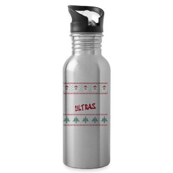 Weihnachtsmarkt Ultras Ugly Christmas Xmas Idee - Trinkflasche mit integriertem Trinkhalm - Lightsilver - Rechts