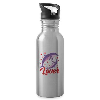 Dolphin lover Dolphins Dolphins Dolphin - Water bottle with straw - silver - Right