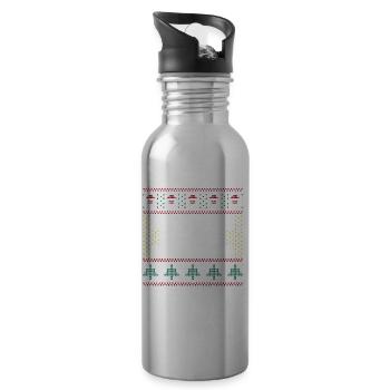 Ho Hol mir mal ein Bier Ugly Christmas Xmas Idee - Trinkflasche mit integriertem Trinkhalm - Lightsilver - Rechts