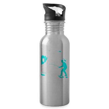 Dad's Fishing Buddy Fishing Fishing Fishing Friend - Water bottle with straw - silver - Right